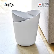 【日本岩谷Iwatani】ENOTS 日製鬱金香花瓣造型垃圾桶-6L- 白