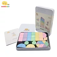 ScienceBaby - 棉花糖磁吸方塊40片(附收納小鐵盒)|2歲+|馬卡龍積木 磁力積木 棉花糖磁吸方塊40片
