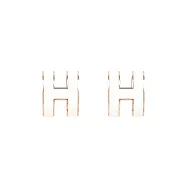 HERMES Pop H立體簍空橢圓LOGO耳環(白/玫瑰金)_展示品