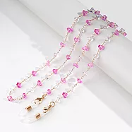 seoul show首爾秀 三角雙色水晶掛繩鏈墨鏡平光眼鏡鍊老花近視防丟鍊 芭比粉