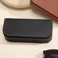 seoul show首爾秀 縫線翻蓋硬殼防壓墨鏡老花近視太陽眼鏡盒 黑色