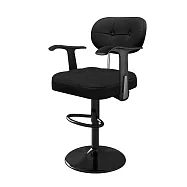 G+居家 免組裝 摩登雲朵扶手360度旋轉圓盤固定高腳椅 黑色