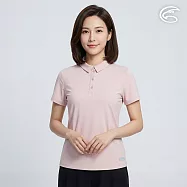 ADISI 女緹花快排抑菌消臭POLO衫 AL2611024 (S-3XL)|透氣 吸濕排汗 防臭 彈性 排汗衣 S 裸粉