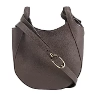 LONGCHAMP LE FOULONN&Eacute;系列牛皮簡約圓弧斜背包(小) 駝灰