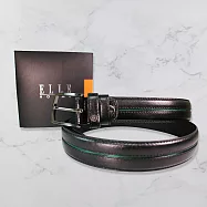 法國ELLE HOMME 頂級鋅合金休閒皮帶(寬3.5cm)黑色 107065