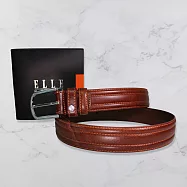 法國ELLE HOMME 頂級鋅合金休閒皮帶(寬3.5cm)棕色 107066