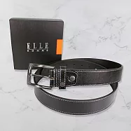 法國ELLE HOMME 頂級鋅合金休閒皮帶(寬3.5cm)黑色 107067