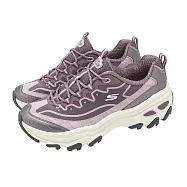 Skechers 休閒鞋 D Lite Max 女鞋 紫 米白 機能 復古 厚底 老爹鞋 180399DKMV 23.5cm DARK MAUVE