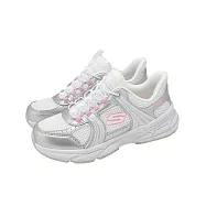 Skechers 休閒鞋 Retro-Graph Slip-Ins 中大童 白 銀 彈性鞋帶 319078LWSPK 17cm WHITE/SILVER/PNK