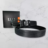 法國ELLE HOMME 頂級鋅合金休閒皮帶(寬3.5cm)黑色 107070