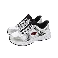 Skechers 休閒鞋 Retro-Graph Slip-Ins 中大童 白 銀 彈性鞋帶 404204LSLW 17cm SILVER/WHITE