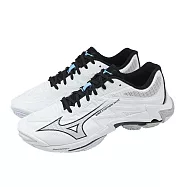 Mizuno 美津濃 排球鞋 Wave Lightning Elite 寬楦 男女鞋 白 黑 回彈 V1GA2601-51 26cm WHITE/BLACK