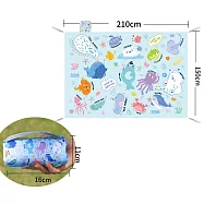 便儶迷你口袋野餐墊 M碼 (150x210cm) 藍色海洋