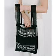 [THEATRE PRODUCTS] 刺繡購物袋 | 日雜歐根紗帆布包 側背包 CL240829 黑色