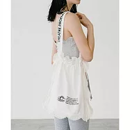 [THEATRE PRODUCTS] 棉質蕾絲抽繩袋 帆布包 | 側背包 購物袋 CL240855 白色
