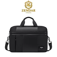 【ZENDAR】台灣總代理 限量3折 頂級高彈性防潑水多隔層筆電公事包 墨丘利系列 全新專櫃展示品(黑色 男包)