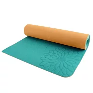 EASYOGA 環保TPE雙色瑜伽墊(183x61cm)附帆布收納袋 YME105 綠/礦土黃