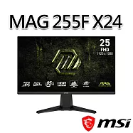 msi微星 MAG 255F X24 24.5吋 平面電競螢幕 (24.5"/1920x1080/16:9/240Hz/IPS)