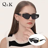【Q&K】時髦貓眼偏光墨鏡|黑曜金|TR90高級金釦鏡腳|輕量抗UV400防眩光|精品穿搭必備