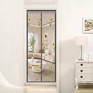 金剛紗繡花 防蚊門簾頂部加寬魔術貼防蚊門簾(金剛紗/免釘魔術貼門簾/門簾/防蚊門簾) 金剛紗繡花向日葵