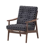 Maruni 60 Frame Chair 高背框架扶手椅 (胡桃木、靛藍鈴鼓布料)