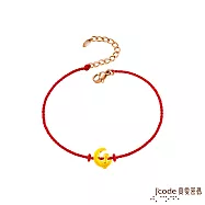 J&rsquo;code真愛密碼金飾 月光喵喵硬金編織手鍊-小
