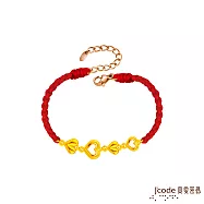 J&rsquo;code真愛密碼金飾 甜蜜示愛硬金編織手鍊