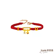 J&rsquo;code真愛密碼金飾 I愛U黃金編織手鍊