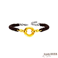 J&rsquo;code真愛密碼金飾 圈住緣份硬金編織男手鍊