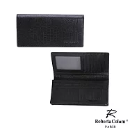 Roberta Colum - 諾貝達歐洲真皮鱷魚紋男士12卡1照多功能長夾 黑色