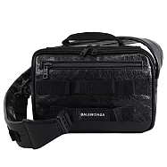BALENCIAGA 巴黎世家 669538 Army 小羊皮斜背郵差包/相機包.黑