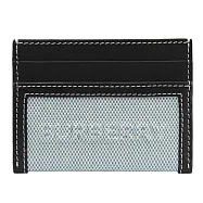 BURBERRY 8040874 SANDON 棉麻拼接牛皮證件卡夾.黑邊