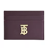 BURBERRY 8052911 金屬LOGO牛皮隨身證件卡夾.深紫