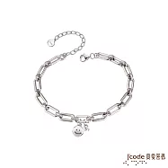 J’code真愛密碼金飾 天天開心純銀手鍊-寬版