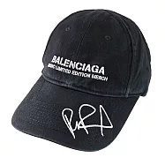 BALENCIAGA 巴黎世家 679266 RuPaul聯名LOGO棉質棒球帽.黑 S.55CM