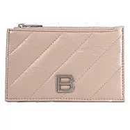 【全新福利品】BALENCIAGA 巴黎世家 766465 CRUSH 揉製牛皮零錢卡包.褐色