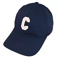 CELINE 品牌C LOGO電繡布章棉質棒球帽/遮陽帽.深藍 無 S