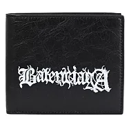 BALENCIAGA 巴黎世家 594549 歌德字母LOGO對開短夾.黑