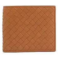 BOTTEGA VENETA 196207編織小牛皮信用卡中短夾.南瓜橘