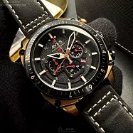 AVI-8精品錶,編號：AV52662,44mm方形玫瑰金精鋼錶殼黑色錶盤真皮皮革深黑色錶帶