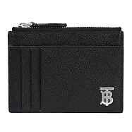 BURBERRY 8065932 金屬LOGO 3卡拉鍊零錢包.黑