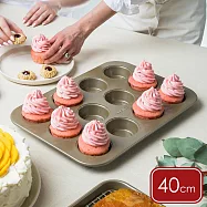 《Cuisipro》加拿大 12格波紋不沾瑪芬蛋糕烤盤(40cm) | 點心烤模 鬆糕模具 杯子蛋糕