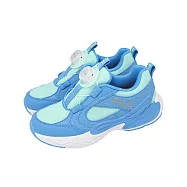 Fila 休閒鞋 J428A 中大童 小朋友 藍 綠 旋鈕 燈鞋 運動鞋 7J428A368 17cm BLUE/GREEN