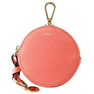 CHLOE ALPHABET 繩結LOGO吊墜鑰匙扣圓餅零錢包.珊瑚粉