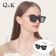【Q&K】尊曜方框偏光墨鏡|曜石黑金|TR90輕量彈性鏡架|抗UV400・防眩光|俐落高級感百搭款