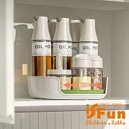 【iSFun】半開旋轉 桌面廚房多功能收納置物架/白綠 白綠