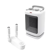 DIKE 陶瓷電暖器+活性碳恆溫定時紫外線烘鞋機 超值組 HLE500WT+HLE910WT