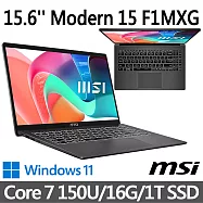 msi微星 Modern 15 F1MXG-1023TW 灰 商務筆電 (Core 7 150U/16G/1T SSD/Win11/灰)