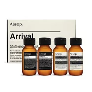 Aesop 抵達 旅行組[洗髮露50ml+潤髮乳50ml+天竺葵身體潔膚露50ml+橙香身體乳霜50ml]-國際航空版