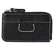 CHLOE Edith 烙印LOGO小牛皮素面卡片零錢包.黑